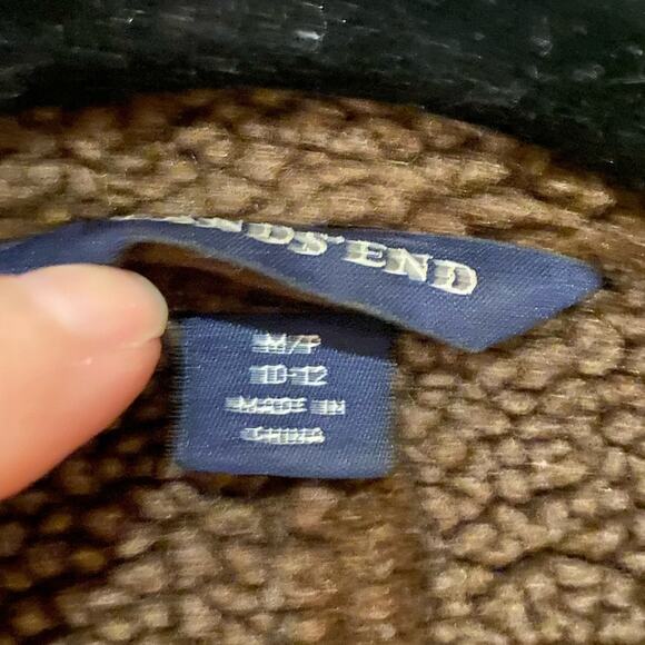 Lands End Brown Faux Shearling Overcoat Medium Petite. - Picture 3 of 5